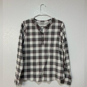 Warm Essentials by Cuddl Duds Checkered Pajama shirt